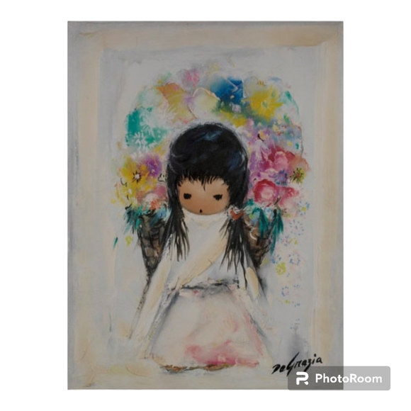 Degrazia Matted and Framed "Flower Girl" Print - Picture 3 of 5